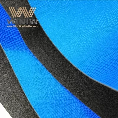 Mikrofiber blu tal-ġilda artifiċjali ta 'materjal ta' fuq taż-żraben li jagħmlu ġilda
